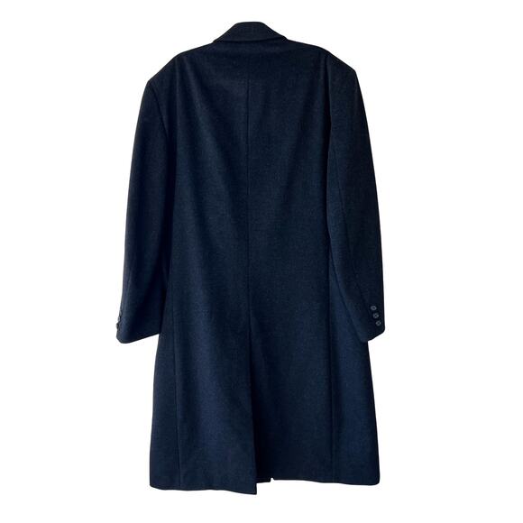 Bert Pulitzer Other - Vtg BERT PULITZER Cashmere Wool Blend Black Trench Coat Mens 48 Long Old Money